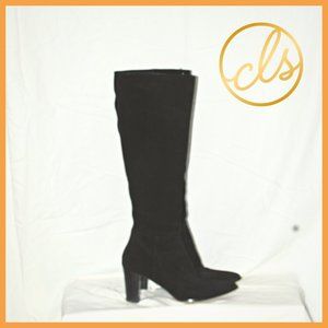 Expression Black Suede Knee-High Boots